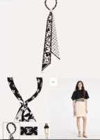 Lv驴家100%真丝 18姆米重磅斜纹材质，长条丝巾Twilly束发带 黑白四叶花120X5Cm一条神奇的束发带 绑包包，绑头发 ♀当手环 ♀无论是搭配夏天的裙