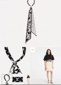 Lv驴家100%真丝 18姆米重磅斜纹材质，长条丝巾Twilly束发带 黑白四叶花120X5Cm一条神奇的束发带 绑包包，绑头发 ♀当手环 ♀无论是搭配夏天的裙