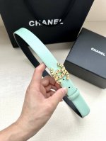 特 宽度3.0Cm Chanel 香奈儿两面原版碰纹牛皮搭配金 银色精品五金配件！