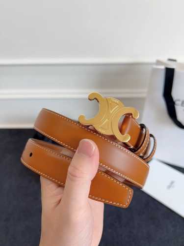 Celine.赛琳 全套包装 赛琳 CéLine 凯旋门腰带 2.5Cm精品 进口牛皮腰带.