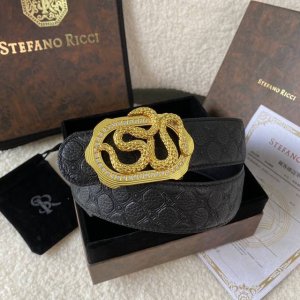 Stefano Ricci 新款原單品質 精品經典鹰头鋼扣 底桥雕刻Logo原版压纹牛皮進口底皮-寬度38毫米