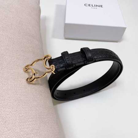 特 Celine 压小花 Triomphe中号Triomphe压印天然牛皮革腰带 2.5Cm 最新款 - 点击图像关闭