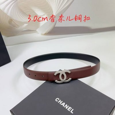 3.0Cm 香奈儿腰带，双面头层牛皮皮料，长度：.75.80.85.90.95.100欧，铜五金扣原版开模定制庆祝]