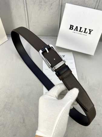 特 宽度3.5Cm Bally 巴利手掌纹双面头层牛皮皮带，配有金银字母扣头该皮带可调节，且能根据需要剪裁质量保证达到修身效果 - 点击图像关闭