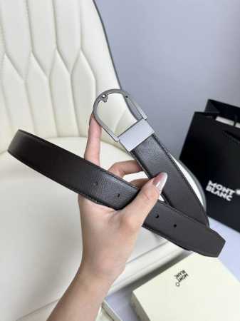 Montblanc万宝龙 宽3.5Cm 采用头层牛皮 精品针式扣头 自由裁剪商务休闲 - 点击图像关闭