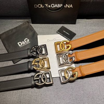 Dg 宽4.0Cm Dolce&Gabbana 新款 进口荔枝纹牛皮 Lux 鞍皮腰带，雅致配饰，搭配双电镀标牌