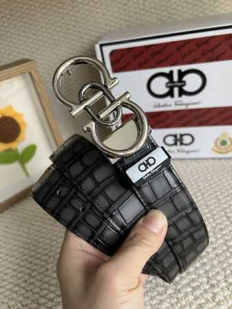 品名：菲拉格幕 原单 材质：原单牛皮腰带 百分百头层牛皮腰带保证真皮，24K纯钢扣，专柜原单品质、做工精细，时尚大牌，送人自用首选 包装： 请认准如图专柜包装赠 - 点击图像关闭