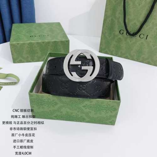 配全套包装礼盒 Gucci古奇皮带 压花系列，3.8Cm宽 永恒不变的经典之作。原版压花配专柜同款五金，品质可见！