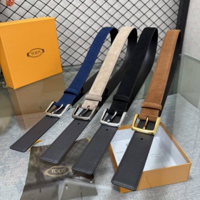 配包装3.5宽Tods家早春新品男士腰带经典T字扣设计，经典耐看！原版开模。