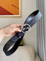 特 Gucci[正] 经典款G家印花搭配顶级纯钢五金扣采用精挑细选进口顶级牛皮， 宽度4.0Cm