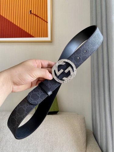 特 Gucci[正] 经典款G家印花搭配顶级纯钢五金扣采用精挑细选进口顶级牛皮， 宽度4.0Cm