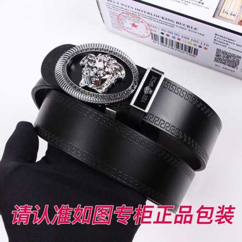 品名：范思哲.Ver sace原单 型号：认准如图专柜包装，送打孔器 材料：双面可用，百分百头层牛皮，保证真皮。美人头，24k钢扣，复古做旧工艺长城纹路，双面可