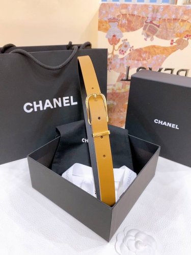香奶奶Chanel 链条针扣 进口小牛皮腰带 黄铜金属 手感柔软 细腻 2.0Cm