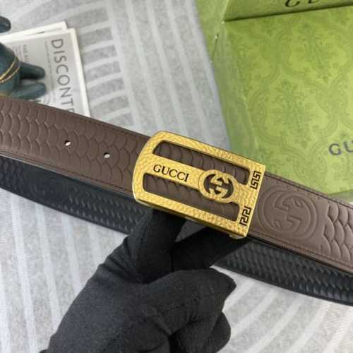 古奇 特种皮腰带系列 ，原厂五金精品不锈钢扣，手感柔软舒适 宽3.8Cm。