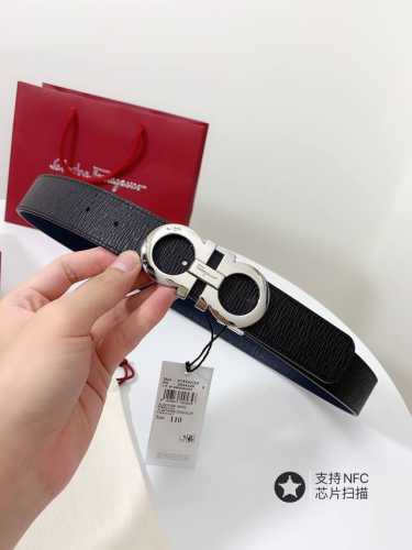 特 Ferragamo菲拉格慕 全套包装 3.5Cm高级定制款男士皮带 ，双面进口牛皮，自行选择搭配 真材实料 很有质感 时尚经典不失风范 可自行裁剪