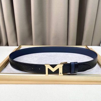 Montblan头层牛皮3.5Cm 年轻时髦！ 官网同步，纯铜金属标识。该皮带可调节，且能根据需要剪裁，达到修身效果。