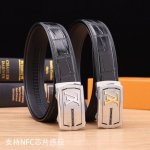 特P200 路易威登自动秘原单高端品质专柜官网同步宽度3.5Cm精美自动钢扣头意大利进口包边鳄鱼肚纹手感极佳 上身郊果棒男士最爱商务休闲长度100一125下单请