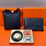 爱马仕HermèS 头层皮质组合礼盒包装腰带俩款包包超级组合 公文包包是很实用的选择。手提包日常是非常适合的。 双扣皮带：头层皮质带身搭配3.8Cm广州原版扣头