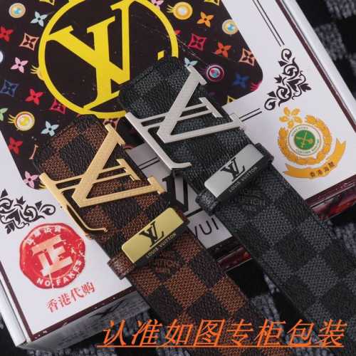 品名：Lv路易斯登原单 材料：百分百头层牛皮，保证真皮。专柜原单品质、做工精细，送人自用首选 包装： 请认准如图专柜包装，赠送打孔器，银联发票，宽度3.8Cm