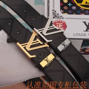 男款腰带：Lv 路易威登原单牛皮腰带 男款皮带：材质百分百头层牛皮腰带保证真皮皮带，专柜原单品质、做工精细，时尚大牌，送人自用首选包装： 请认准如图专柜包装赠送