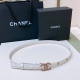 C Hanel 24S Cc 树脂 与 链节Logo字母搭扣 黄铜金属小羊皮菱格腰带 手感柔软 细腻 2.0Cm