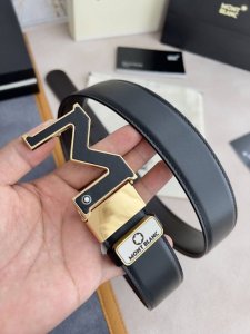 品名：万宝龙.Montblanc原单 腰带 皮带 型号：挂扣，新款原版经典精品贴皮字母挂扣，实物拍摄，原版头层牛皮 材料：百分百头层牛皮，保证真皮。双面可用专柜