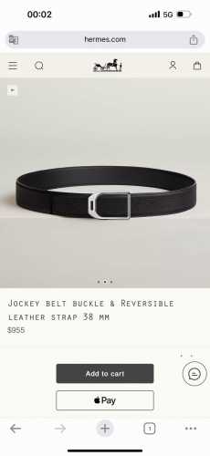 特 Jockey Belt Buckle & Reversible Leather Strap 38Mm