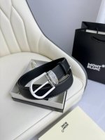 特 Montblanc万宝龙 宽3.5cm 采用头层牛皮 精品针式扣头 自由裁剪商务休闲
