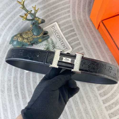 特 特爱马仕 特种皮腰带系列 原厂五金精品不锈钢扣 手感柔软舒适 宽3.8Cm