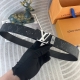 Lv 特种皮腰带系列 ，原厂五金精品不锈钢扣，手感柔软舒适 宽3.8Cm。