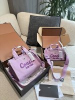 Coach的Cargo系列 是简约单品中的必备款式 这个奶乎乎的托特 适合出行的小伙伴 解放双手，轻便耐用26Cm20Cm图片全套包装