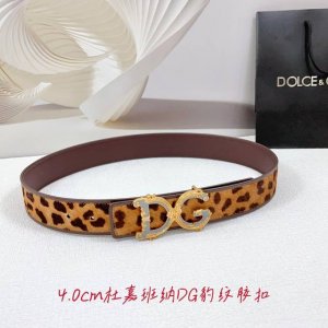 特 4.0Cm 杜嘉班纳D&G 腰带，豹纹面平纹底，长度：.75.80.85.90.95.100.105.110欧，铜五金滴胶扣原版开模定制庆祝]