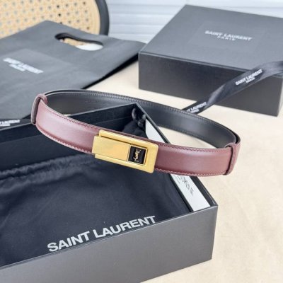 Sa Int Laurent 圣罗兰女士腰带皮带 真金电渡扣头 意大利皮 宽2.5Cm