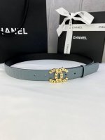 宽度3.0Cm Chanel 香奈儿 进口柔软小牛皮金 银色花纹金属精品钢扣。