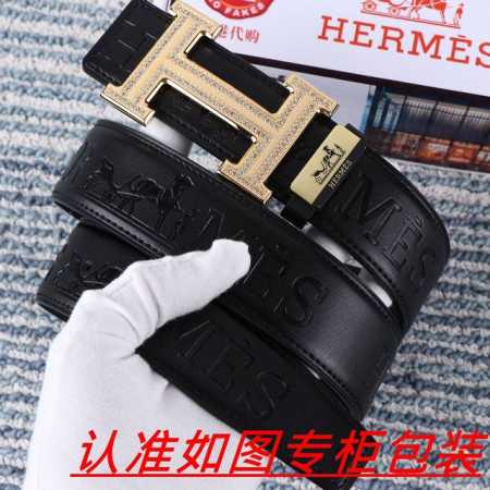 男士腰带：爱马仕 原单 男士皮带：百分百头层牛皮，保证真皮。24K纯钢扣双面可用专柜同等质量， 送人自用首选 包装： 请认准如图专柜包装，赠送打孔器，银联发票， - 点击图像关闭