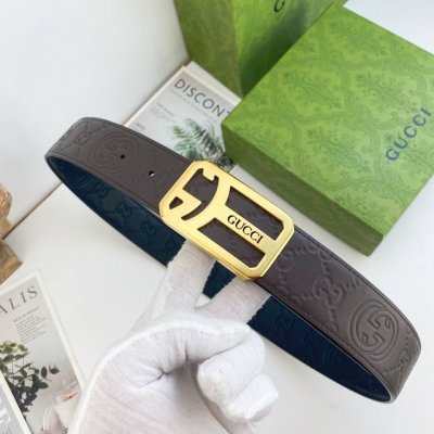 古奇 特种皮腰带系列 ，原厂五金精品不锈钢扣 手感柔软舒适 宽3.8Cm。