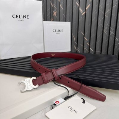 官网款 赛琳Celine Ss20新款凯旋门Logo 韩版时尚腰带皮带 男士女士通用 宽度2.5Cm 腰带尺码75-90 107540