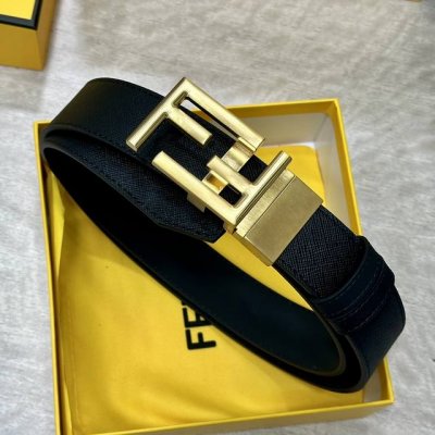 Fendl芬迪宽35Mm 原单双面头层牛皮制作 搭配原单纯铜尾夹旋转扣五金 奢华优雅 商务休闲百搭款 顶级做工 高清实拍 品质保证