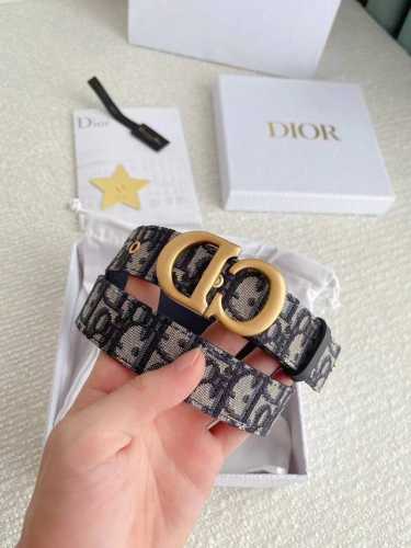 迪奥 Dior 女神百搭纺布皮带 意大利牛皮搭配花纹纺织布工艺 完美结合 今年最流行的纺布Logo图案裙带腰饰 时尚百搭 宽度3.0Cm