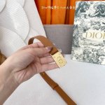 特 Dior爆款女士腰带，采用光滑牛皮革精心制作，搭配镶嵌珍珠五金，后侧优雅的滑动设计可调节贴合度，均码伸缩带，增添高雅气质。