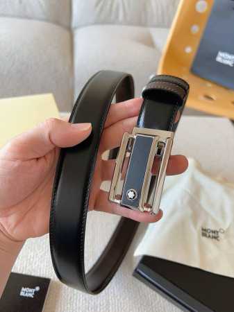 Montblanc万宝龙 宽3.0Cm 采用头层牛皮 精品针式扣头 自由裁剪商务休闲皮带 - 点击图像关闭