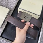 Tom Ford 汤姆福特。新品高端双面小牛皮，简约商务男士腰带，4.0Cm宽，双面使用，配原版包装