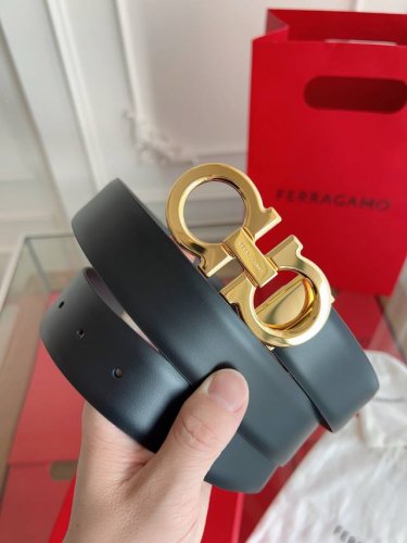 Ferragamo.菲拉格慕 全套新款包装 宽度3.5Cm 高级定制款男士皮带 双面进口牛皮 可双面使用 自行选择搭配 真材实料 很有质感 时尚经典不失风范 搭