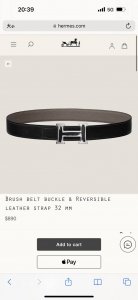 特 Brush Belt Buckle & Reversible Leather Strap 27Mm