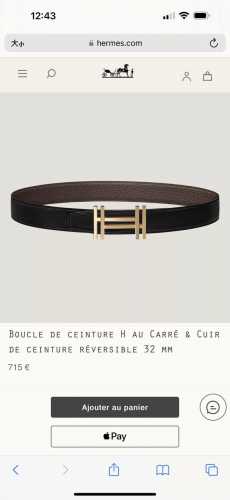 特 H Au Carre 五金搭配Togo皮带身 32Mm 巧克