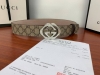 Gucci 经典款G家印花 搭配顶级镶钻两件套钢扣 采用精挑细选进口顶级牛皮，手感柔软细腻！品质保证：带身宽度4.0Cm