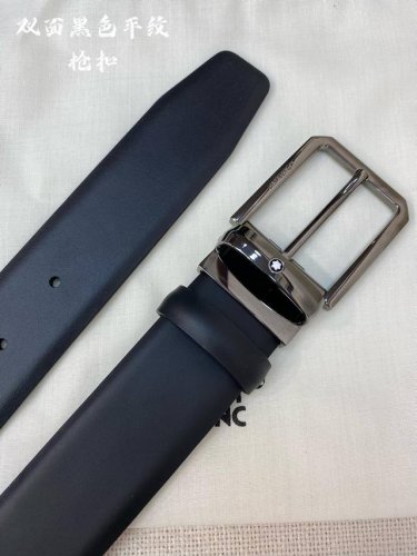 特 Montblanc万宝龙 宽3.5Cm 采用头层牛皮 精品针式扣头 自由裁剪商务休闲皮带