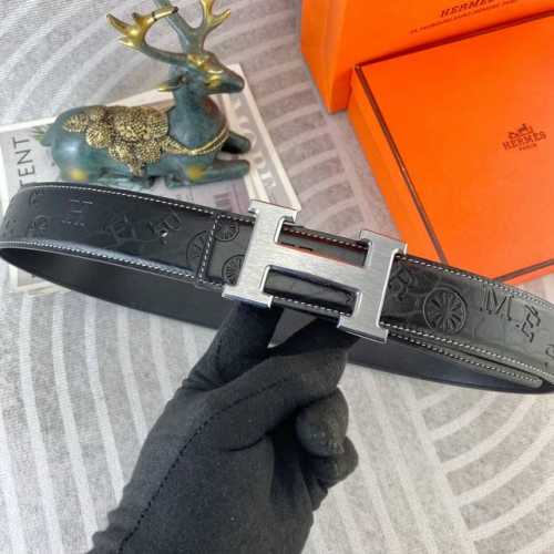 爱马仕 特种皮腰带系列 原厂五金精品不锈钢扣 手感柔软舒适 宽3.8Cm