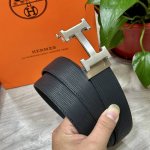自动扣腰带］Hermes爱马仕宽3.5Mm 双面进口头层牛皮制作 搭配经典钢扣 真材实料 时尚经典 做工精致 高端男士皮带 长度可裁剪100125