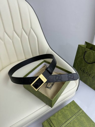 特 Gucci，原厂精密电渡扣头，意大利原厂皮，宽3.5Cm，代购级。